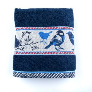 Bunzlau Castle Keukendoek Birds Dark Blue