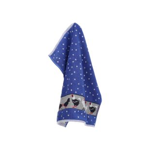 Bunzlau Castle Keukendoek Chickens Royal Blue