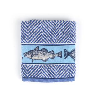 Bunzlau Castle Keukendoek Fish Royal Blue