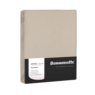 Bonnanotte Hoeslaken Jersey Dubbel Stretch Stone
