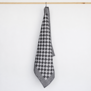 Jorzolino Theedoek Kleine Ruit Black 65x65