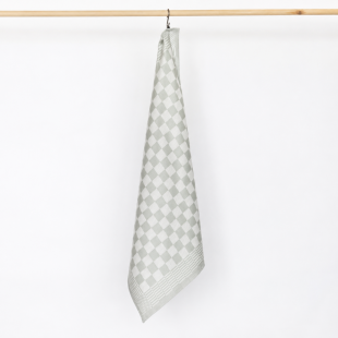 Jorzolino Theedoek Kleine Ruit Grey Green 65x65