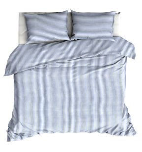 Linolux Dekbedovertrek Vintage Stripe White/Blue