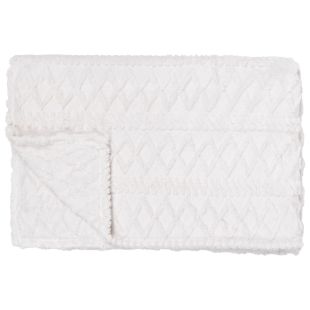 Linolux Fleece Plaid Cable Woolwhite 150x200