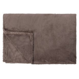 Linolux Fleece Plaid Rabbit Fur Taupe