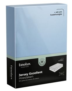 Linolux Hoeslaken Jersey Excellent Light Blue