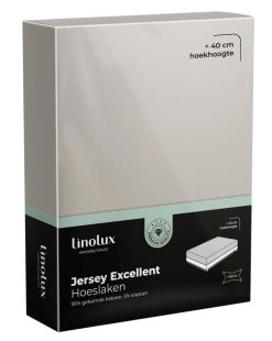 Linolux Hoeslaken Jersey Excellent Stone