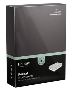 Linolux Hoeslaken Katoen Perkal Anthracite