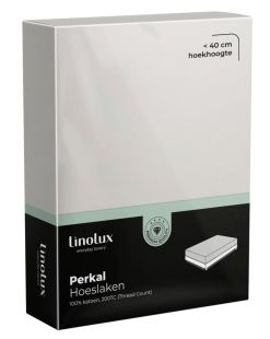 Linolux Hoeslaken Katoen Perkal Offwhite