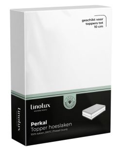 Linolux Hoeslaken Perkal topper White