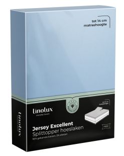 Linolux Hoeslaken Splittopper Jersey Excellent Light Blue