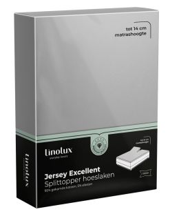 Linolux Hoeslaken Splittopper Jersey Excellent Light Grey