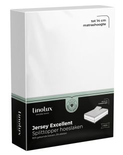 Linolux Hoeslaken Splittopper Jersey Excellent White