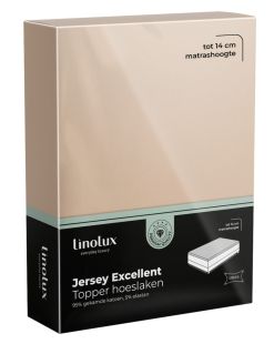Linolux Hoeslaken Topper Jersey Excellent Almond