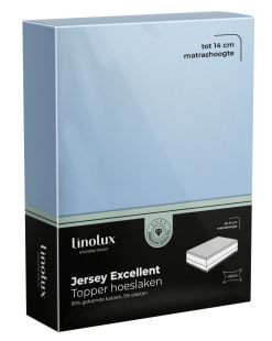 Linolux Hoeslaken Topper Jersey Excellent Light Blue