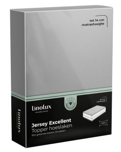 Linolux Hoeslaken Topper Jersey Excellent Light Grey