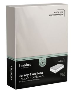 Linolux Hoeslaken Topper Jersey Excellent Sand
