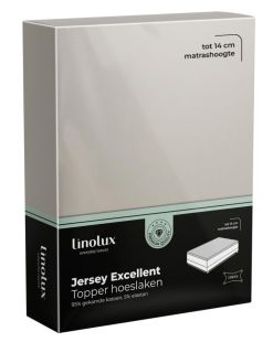 Linolux Hoeslaken Topper Jersey Excellent Stone