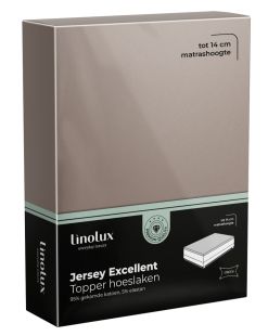 Linolux Hoeslaken Topper Jersey Excellent Taupe