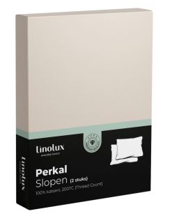 Linolux Kussensloop Katoen Perkal Natural 2x 60x70