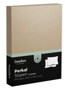 Linolux Kussensloop Katoen Perkal Sand 2x 60x70