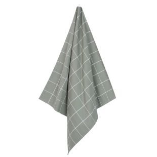 Linolux Theedoek Grote Ruit Grey/Green