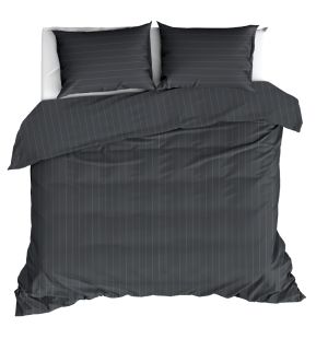 Livello Dekbedovertrek Pinstripe Anthracite