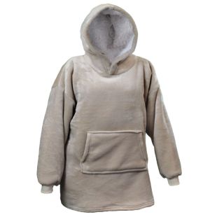 Unique Living Oversized Fleece Hoodie Stone