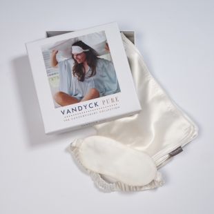 Vandyck Set Kapselsloop en Slaapmasker 100% Zijde Sleeping Beauty Offwhite