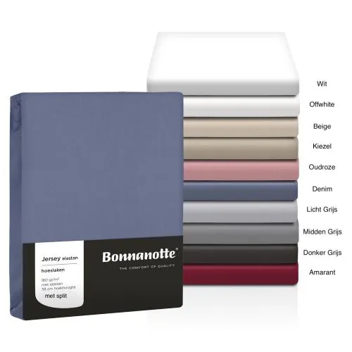 Eleganzzz Splittopper Hoeslaken Jersey Katoen Stretch - wit 180x210