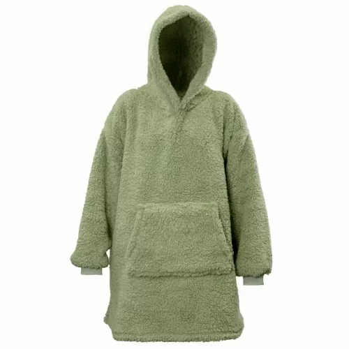 Unique Living Oversized Teddy Fleece Hoodie Tea Green