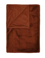 Essenza Plaid Furry Leather Brown 150 x 200