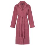 Linolux Fleece Badjas met knopen Vita Plum