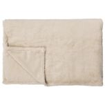 Linolux Fleece Plaid Rabbit Fur Beige