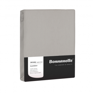 Bonnanotte Hoeslaken Jersey Dubbel Stretch Light Grey