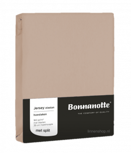 Bonnanotte Hoeslaken Split(topper) Jersey Elastan Beige