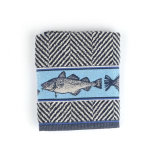 Bunzlau Castle Keukendoek Fish Dark Blue