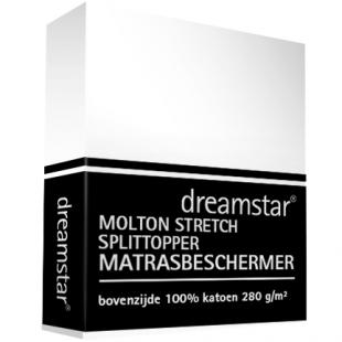 Dreamstar Hoeslaken Molton stretch de Luxe Splittopper 280 gr