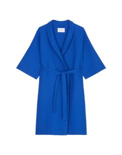 Marc O'Polo Wafel Badjas Essential Women Cool Cobalt
