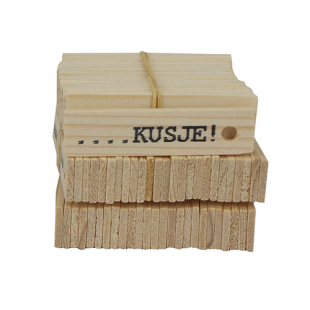 Mijn Stijl houten label Kusje