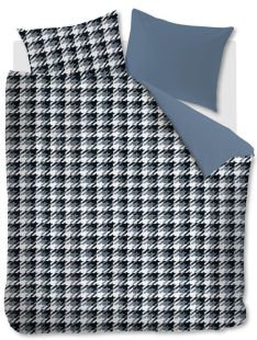 Riviera Maison Dekbedovertrek Flanel Pied de Poule Blue