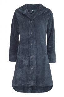 Vandyck Fleece Badjas met knopen Alabama Nightblue
