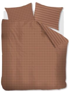 VT Wonen Dekbedovertrek Flanel Grid Terra